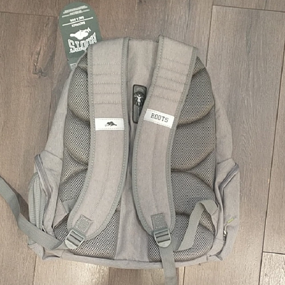 Roots Gray and Green Kids Backpack - Picture 3 of 6